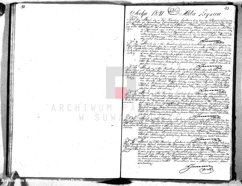 Obraz 20 z jednostki "Księga Duplikat Urodzonych Umarłych i Zaślubionych Parafii Liszkowskiey; w Obwodzie Seyneńskim Gub. Augustowskiey z Roku 1841"