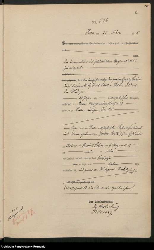 Obraz 19 z jednostki "Księga miejscowa zgonów tom II [Rejestr główny zgonów]"