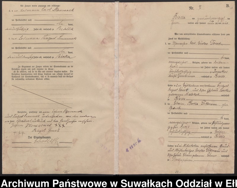 image.from.unit.number "[Heiraths-Haupt-Register des Königlichen Preussischen Standes-Amtes Bialla Kreis Johannisburg]"