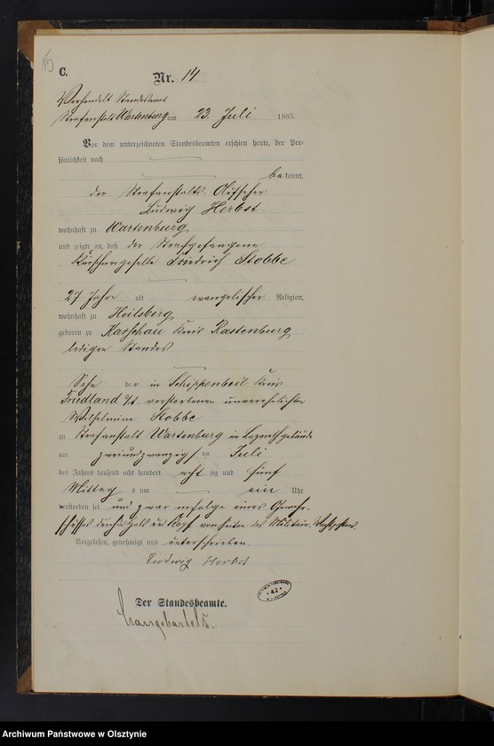 image.from.unit.number "Sterbe-Haupt-Register Nr 1 - 16"