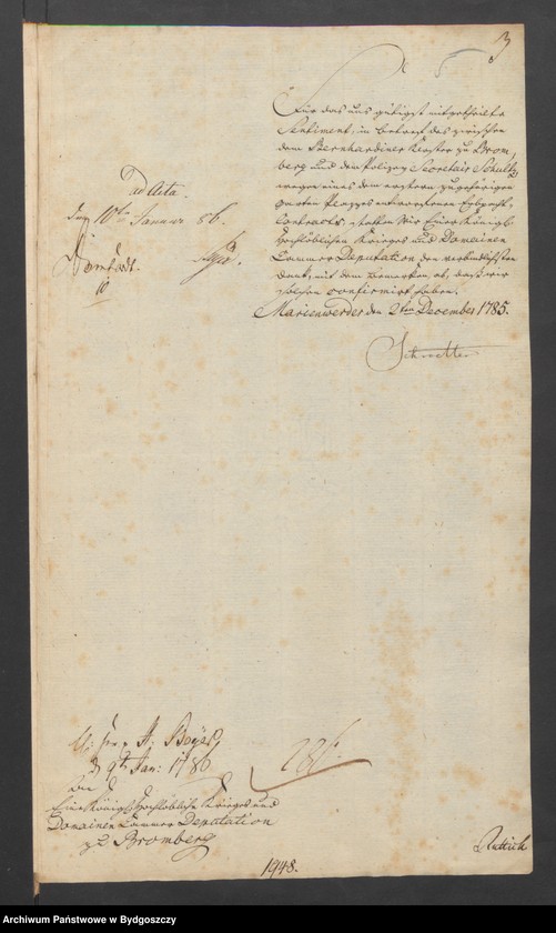 image.from.unit.number "Acta Camere von den Grundstücken des Bernhardiner Kloster zu Bromberg"