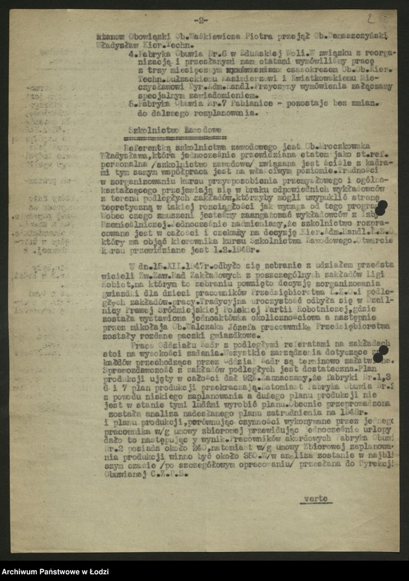 Obraz 3 z jednostki "Sprawozdania personalne w rozbiciu na branże przemysłowe [nadesłane przez centralne zarządy, zjednoczenia i fabryki] t.2"