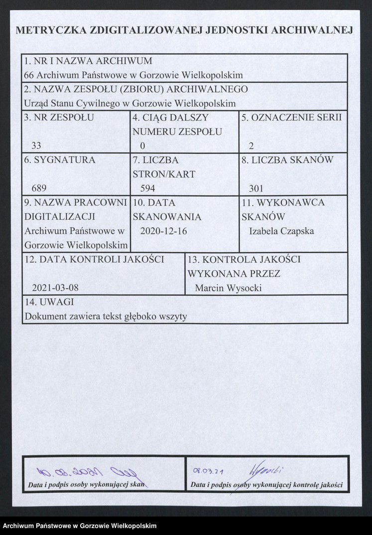 Obraz 1 z jednostki "Geburts Register"