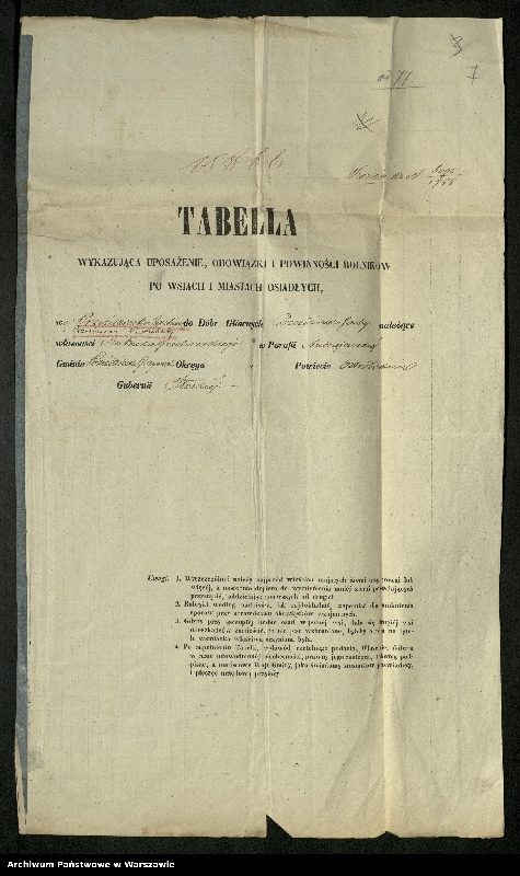 image.from.unit.number "O urządzaniu chłopów byłej rządowej wsi Przezicko-Dworki, gm. Warchoły, wchodzącej przy opublikowaniu ważnych dekretów z dnia 19 lutego, 12 marca 1864 r. (Skład prywatnej własności Przezicko podległej Osipowi Włodieku)"