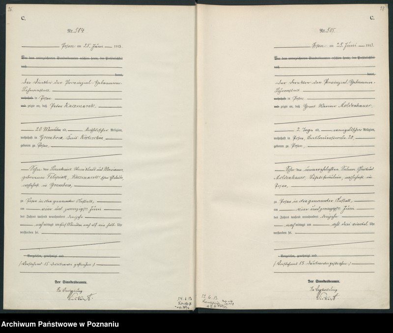 Obraz 16 z jednostki "Księga miejscowa zgonów tom II [Rejestr główny zgonów]"