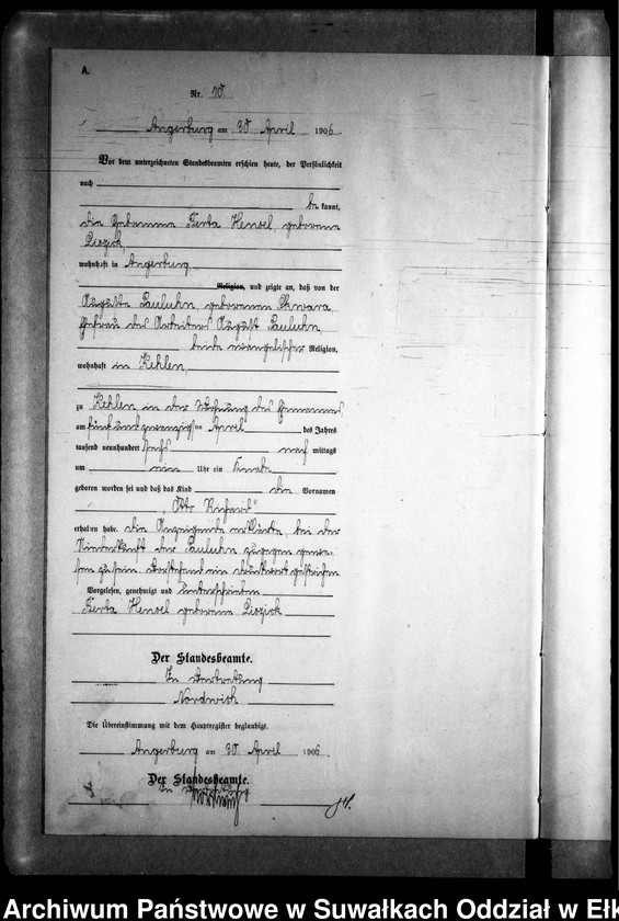 image.from.unit.number "Geburts-Neben-Register des Preussischen Standes-Amtes Kehlen Kreis Angerburg"