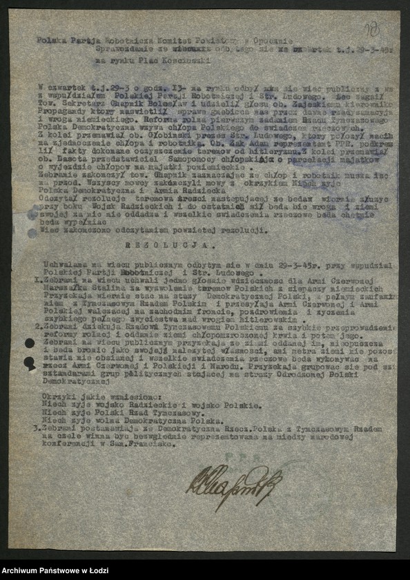 Obraz 19 z jednostki "Sprawozdania [i protokoły] z przeprowadzonych wieców [z załącznikami]"