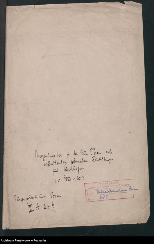 Obraz 2 z jednostki "Verzeichnis der in der Stadt Posen sich aufhaltenden polnischen Flüchtlinge und Überläufer"