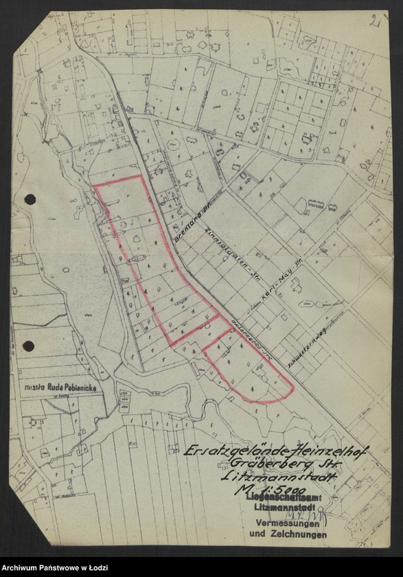 Obraz 4 z jednostki "Ruda Pabianicka Ersatzgelände Heinzelhof Gräberberg Strasse Litzmannstadt"