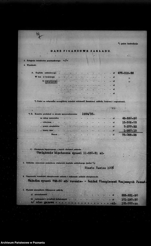 Obraz 11 z jednostki "Kwestionariusz Elektrowni Miejskiej w Rawiczu"