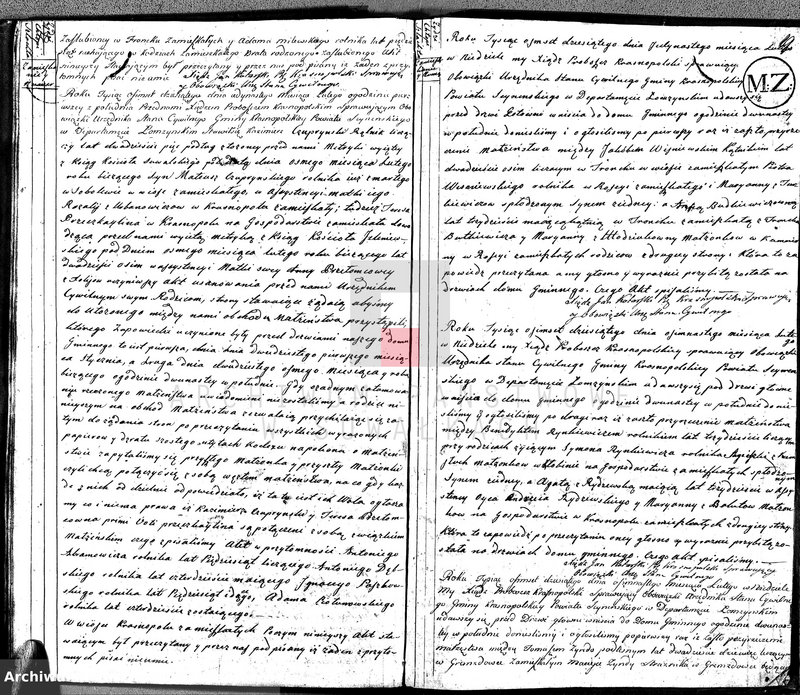 Obraz 14 z jednostki "Akta Cywilne Małżeństwa Gminy Krasnopolskiey od R.1809 1-go Maia do 1810 1-go Maia."