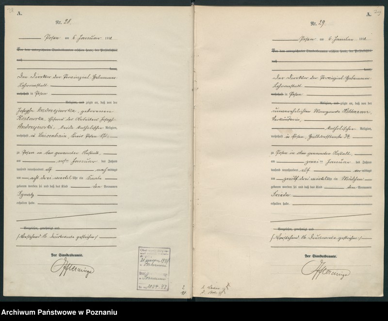 Obraz 17 z jednostki "Księga miejscowa urodzeń tom I [Rejestr główny urodzeń]"