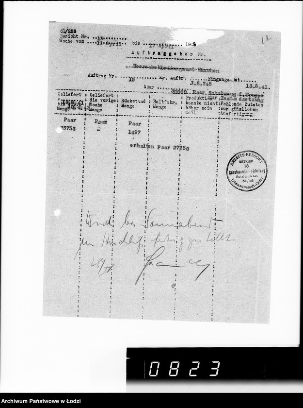 Obraz 16 z jednostki "Bewegungsberichte VIII. [Sprawozdania z wykonania zamówień wojskowych]"