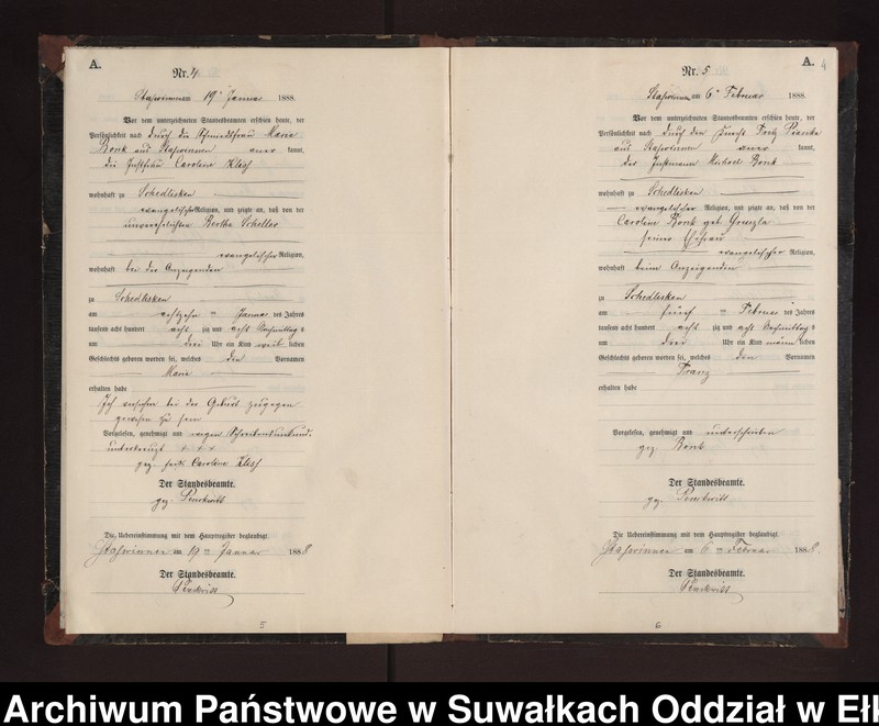 image.from.unit.number "Geburts-Neben-Register des Preussischen Standes-Amtes Stasswinnen Kreis Loetzen"