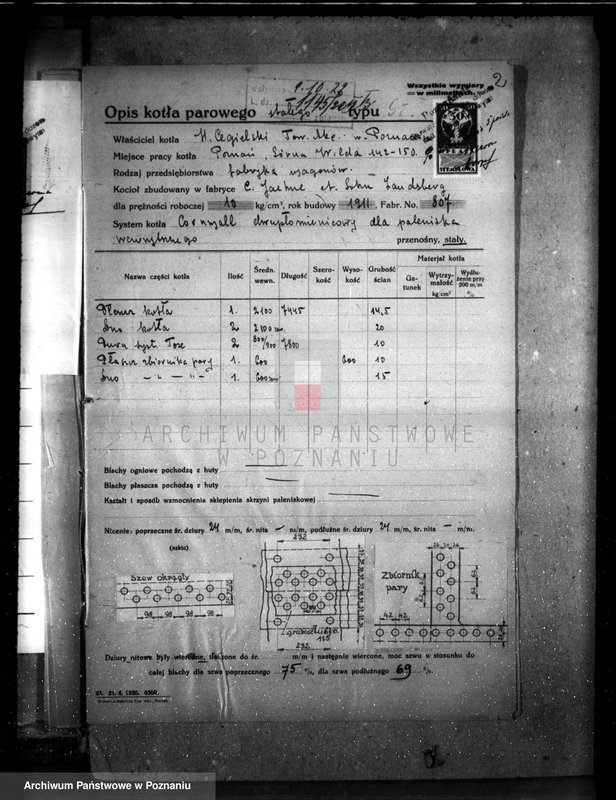 Obraz 5 z jednostki "H. Cegielski - T. A. Oddział III - Poznań nr woj 50 nr kotła 807"