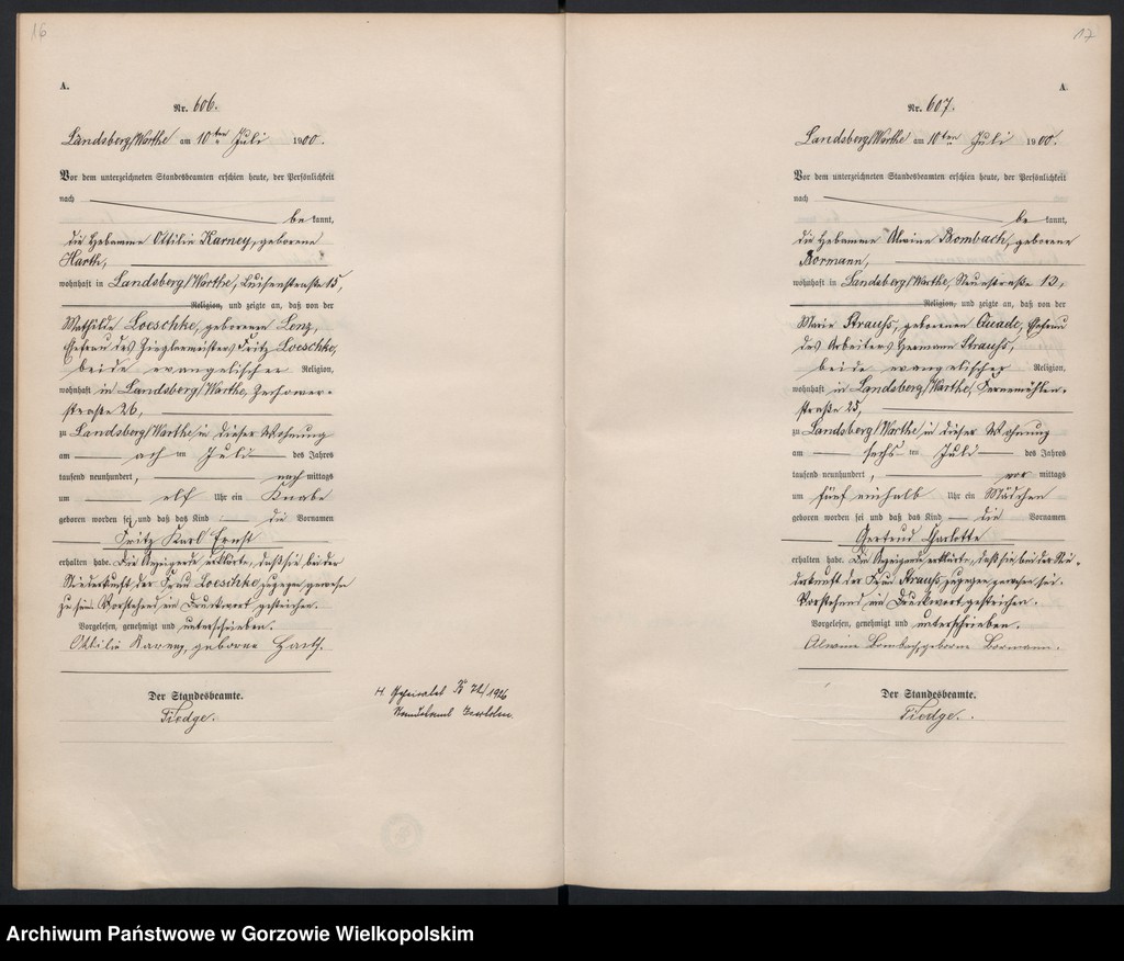 Obraz 12 z jednostki "Geburts Register"