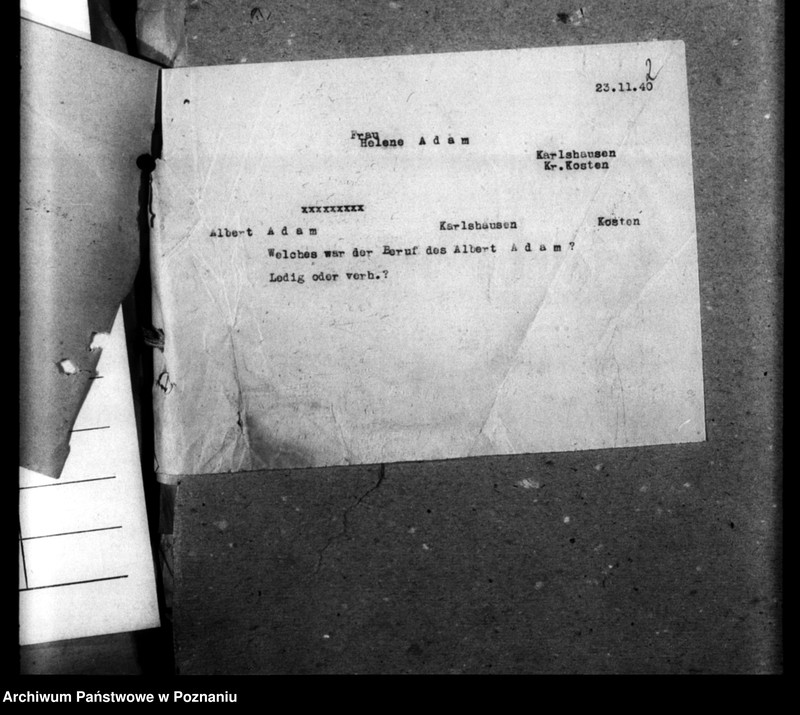 Obraz 6 z jednostki "Korespondencja w sprawie miejscowych Niemców, którzy zginęli w 1939 roku A - Z"