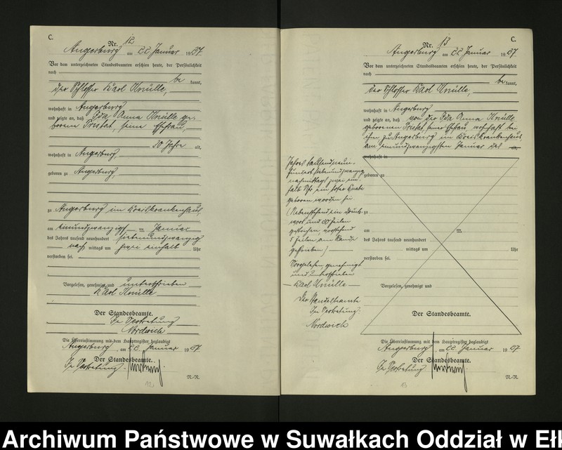 image.from.unit.number "C2. Sterbe = Register (Neben = Register) Standesamt Angerburg einschl. d. Standesamtsbez. Gr. Strengeln, Kehlen und Prinowen]"