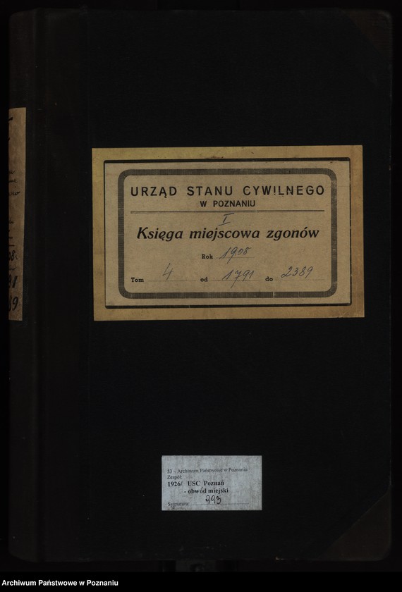 Obraz 2 z jednostki "Księga miejscowa zgonów tom IV [Rejestr główny zgonów]"