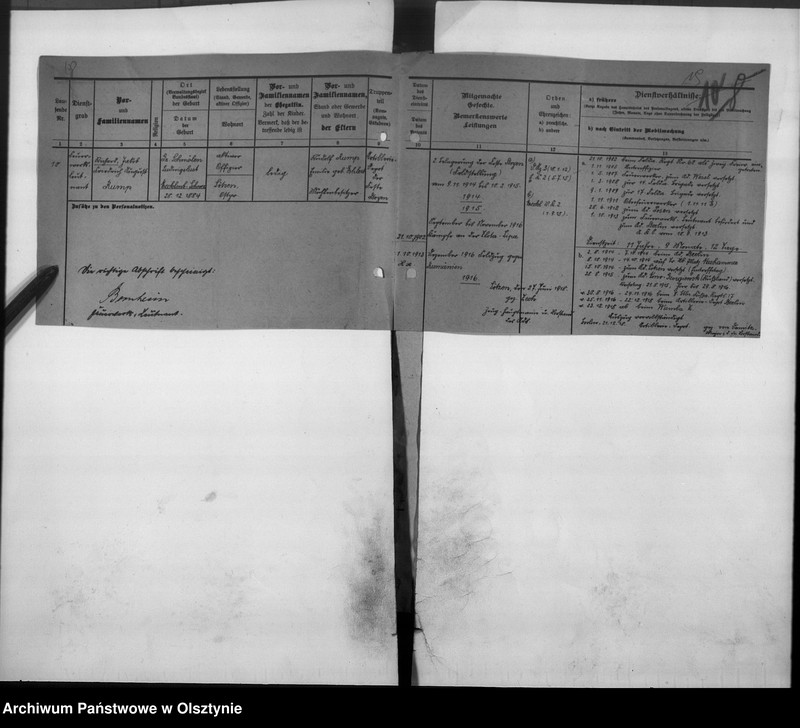 image.from.unit.number "Personal-Akten Richard Jacob Friedrich August Rump Pol. Major"