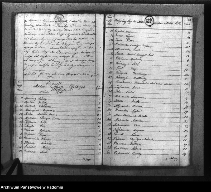 image.from.unit.number "Księga akt cywilnych gminy Głowaczew na rok 1818"