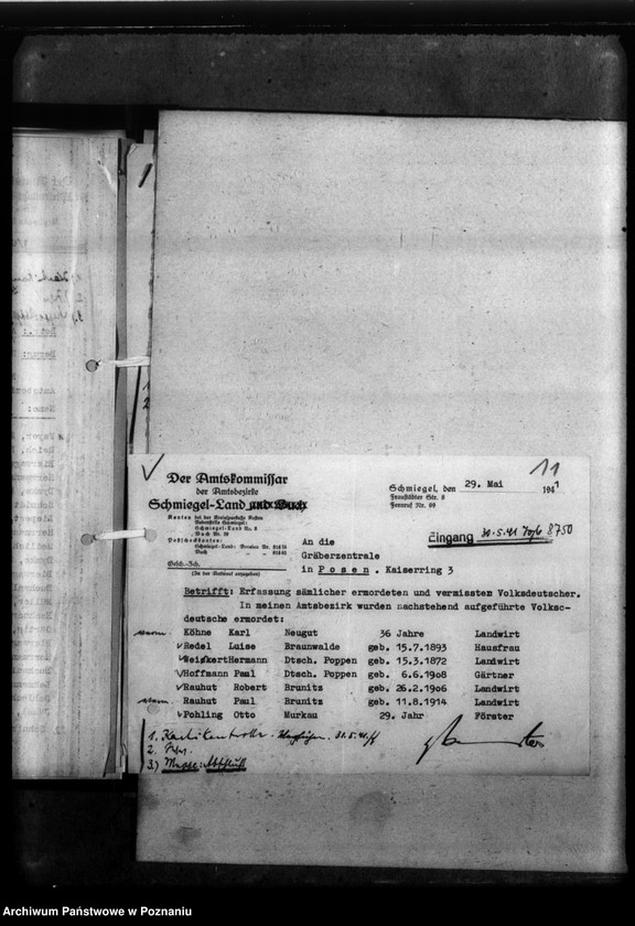 Obraz 15 z jednostki "Kreis Kosten (Kościan). Zgłoszenia zmarłych i zaginionych miejscowych Niemców w 1939 roku"