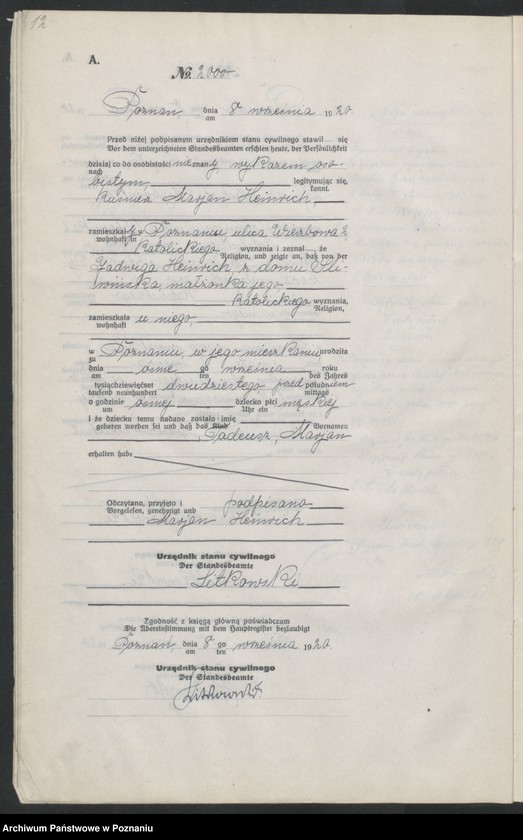 Obraz 14 z jednostki "Księga urodzeń odpis tom VI [Rejestr poboczny urodzeń]"