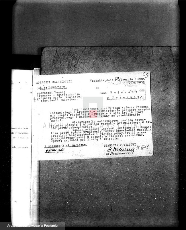 image.from.unit.number "Zatwierdzenie projektu rzeźni miejskiej w Kruszewie własność Tomasz Mądrawski"