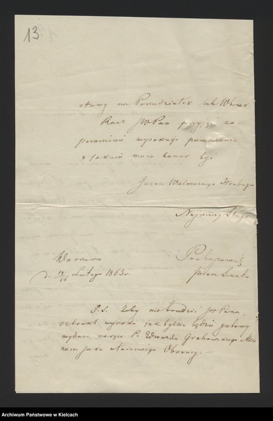 image.from.unit.number "Akta Edwarda Grabowskiego obrońcy przy Radzie Stanu Królestwa /Korespondencja w sprawach prawno- majątkowych/"