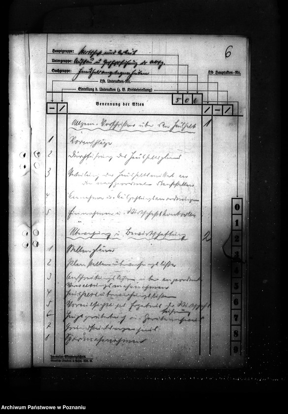 Obraz 10 z jednostki "Wykaz akt dla wydziału Wirtschaft und Arbeit"