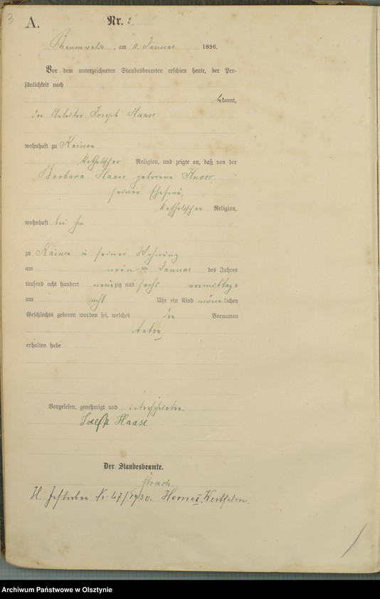 image.from.unit.number "Geburts-Haupt-Register Nr 1 - 100"