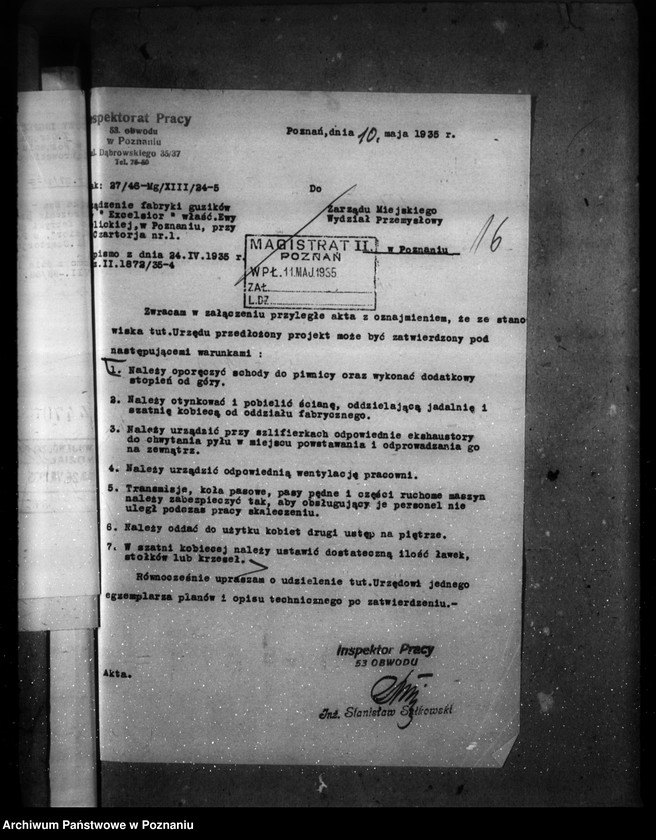 Obraz 20 z jednostki "Zatwierdzenie zakładu przemysłowego fabryki guzików Firmy "Excelsior" Ewy Bielickiej w Poznaniu"