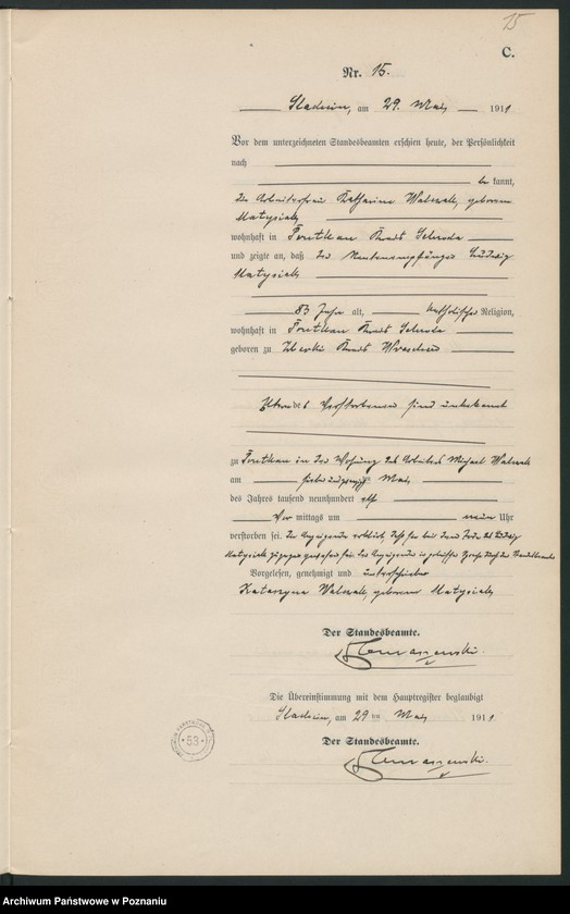 Obraz 18 z jednostki "Sterbe-Neben-Register"