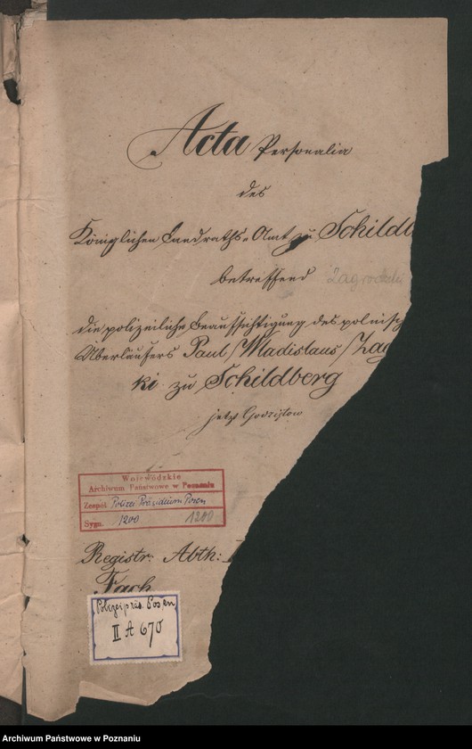 Obraz 2 z jednostki "A. betr. die polizeiliche Beaufsichtigung des polnischen Überläufers Paul /Wladislaus/ Zagrodzki zu Schildberg jetzt Godziętowo"