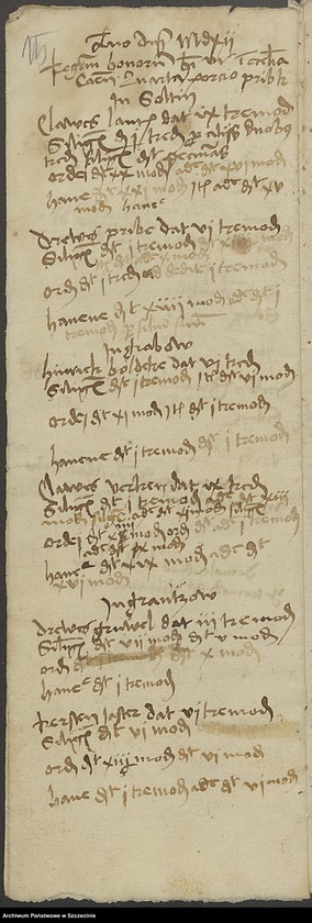 Obraz 19 z jednostki "Regestum bonorum communium ecclesiae Camminensis quarta portione decani Pribislai Kleist."