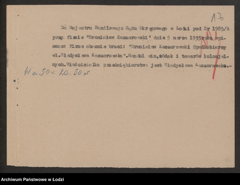 Obraz 19 z jednostki "Bronisław Kaczorowski – skład win i wódek kolonialno-spożywczy"