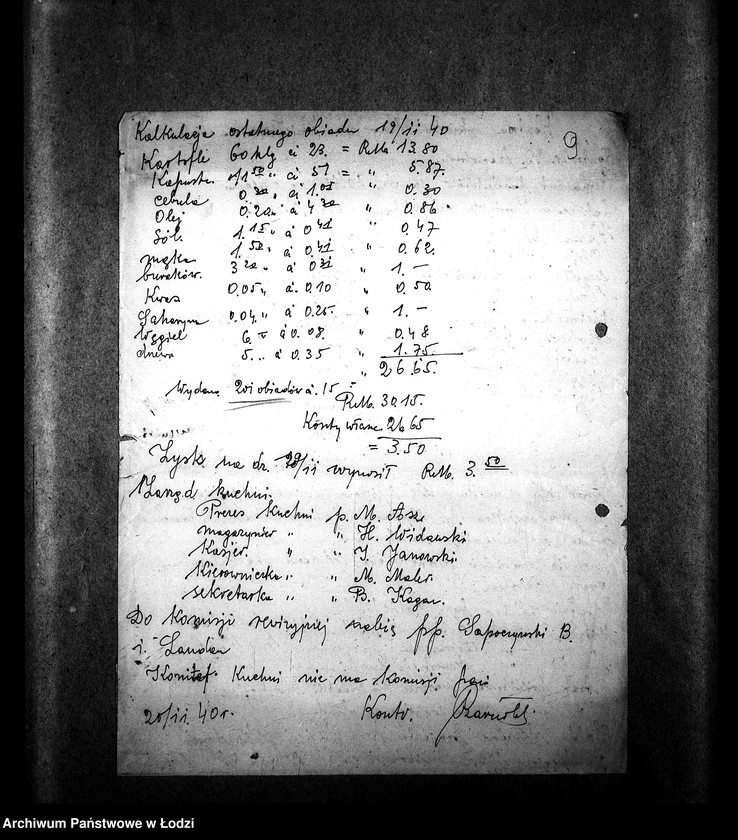 Obraz 12 z jednostki "Kuchnia N. 189 Koziełkiewicza 4 [Działalność kuchni, personel, konsumenci, kontrole]"