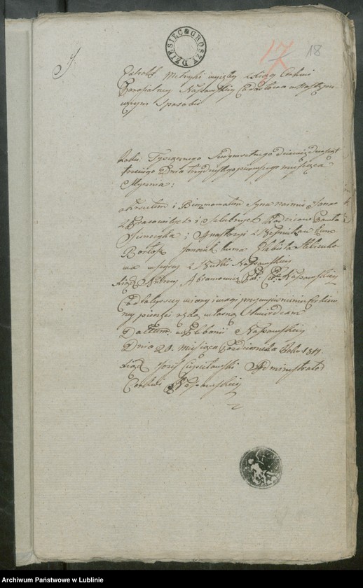 image.from.unit.number "Alegaty do ksiąg urodzeń, zapowiedzi, małżeństw i zgonów z lat 1817 - 1818"
