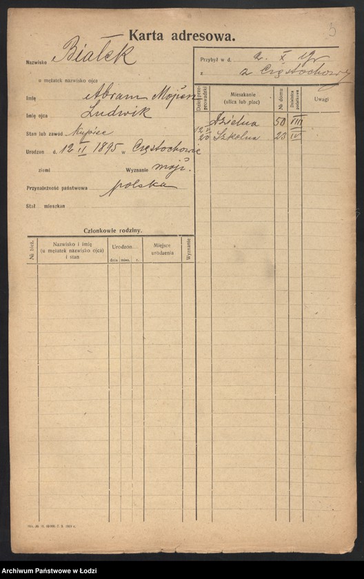 Obraz 5 z jednostki "[Spis ludności Łodzi] Białek - Bibelszön"