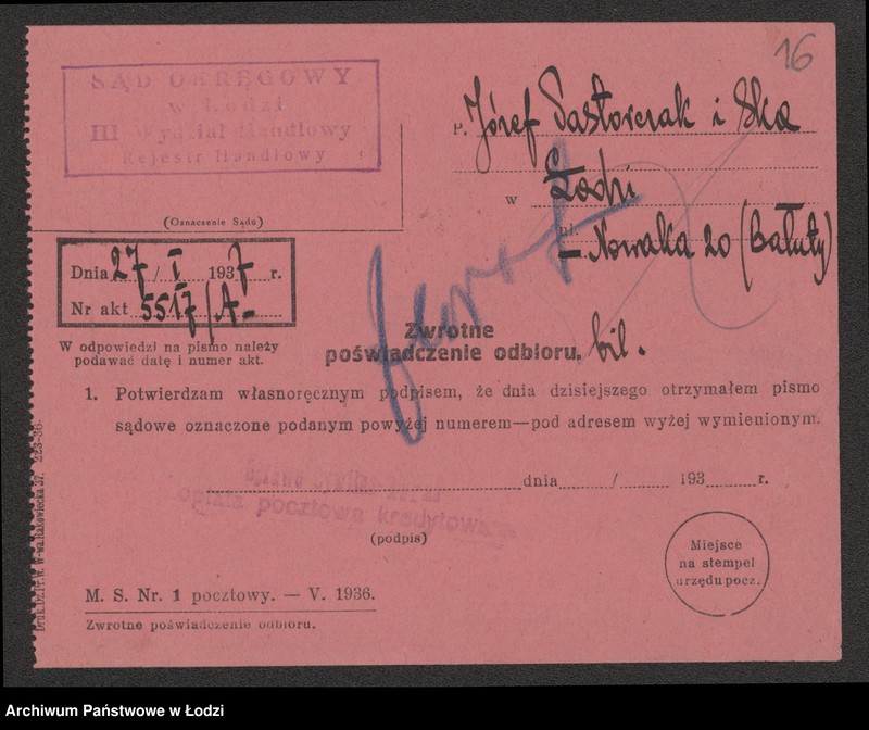 Obraz 18 z jednostki "Józef Pastorczak i S-ka- sklep spożywczy"