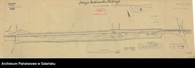 image.from.unit.number "D.O.K.P. Toruń. 458. Linia: Terespol Pomorski - Dorotowo. Stacja Zakrzeska Kolonia. Stan z dnia 1 stycznia 1936"