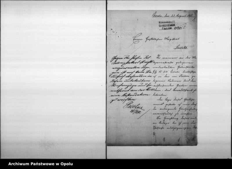 Obraz 5 z jednostki "Acta des Magistrats zu Oppeln betreffend die Gastwirtschaft an der Malapaner-Chaussee von Klusche Vol. I"