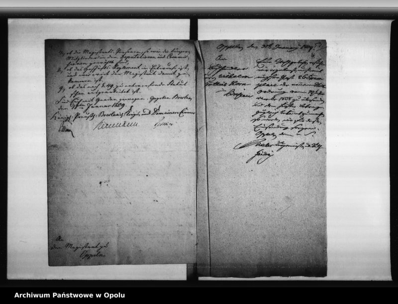 Obraz 7 z jednostki "Acta des Magistrats zu Oppeln von der Einfürung der neuen Städte - Ordnung von 19-ten November 1808. Von der Wahl der Stadtverordneten und des neuen Magistrats 1809"