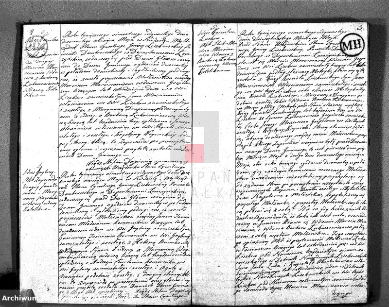 image.from.unit.number "Akta Cywilne Małżeństw w Gminie Liszkowskiey w Powiecie Dombrowskim w Departamencie Łomżyńskim Roku 1811/12 zawartych"