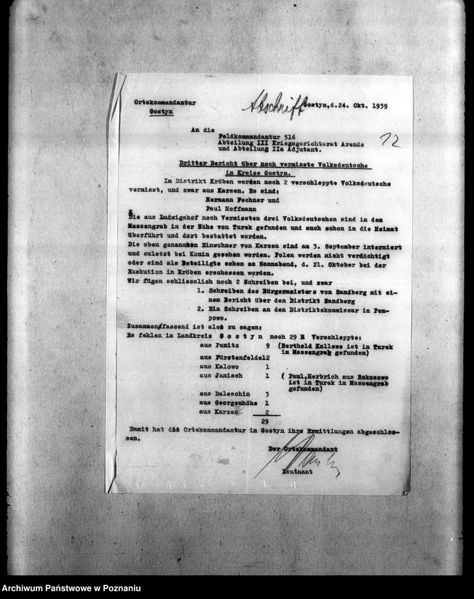 Obraz 16 z jednostki "Amtliche Meldungen Kreis Gostingen (Gostyń)"