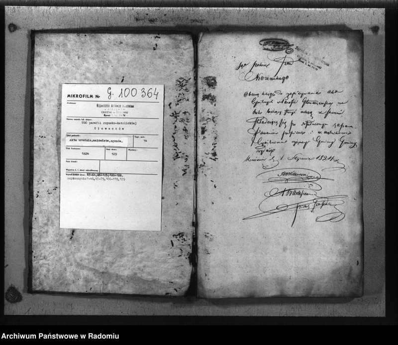 image.from.unit.number "Akta cywilne gminy Głowaczów na rok 1824"