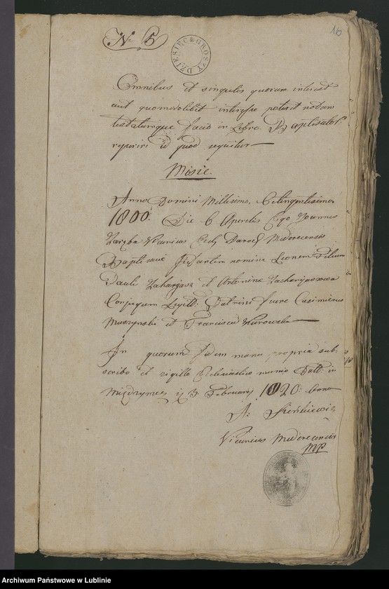 Obraz 17 z jednostki "Alegaty do księgi urodzeń, zapowiedzi, małżeństw i zgonów z 1820 r."