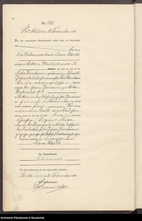 Obraz 10 z jednostki "Geburts-Register (Neben-Register) Band V"