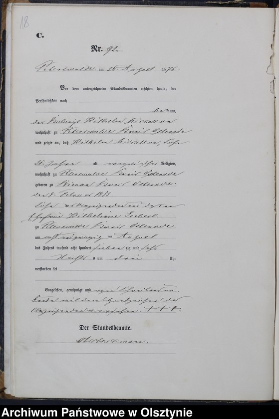 image.from.unit.number "Sterbe-Haupt-Register Tom I,Nr 75 - 140"