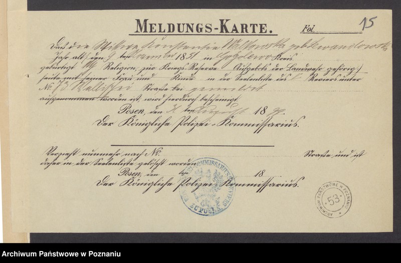 Obraz 17 z jednostki "Die von den Verlobten beigebrachten Urkunden zur Eheschliessung pro 1899"